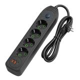 Listwa zasilająca Przedłużacz 4 gniazda + 2x USB-A + USB-C JNH025-4B Czarna