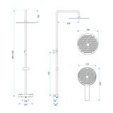 Set de duș fără pipă cu termostat Rea Lungo Gold Brush