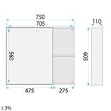 Badkamermeubelset met wastafel Gama T25023 HHL 80CM
