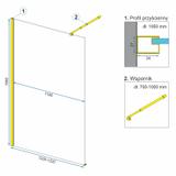 Tuš zaslon Rea Aero Ombre Gold Brush/White 120