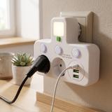 Listwa zasilająca 2 gniazda + 2x USB-A + USB-C JNH017 Biała