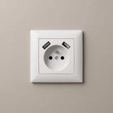 Gniazdo pojedyncze z uziemieniem + 2x USB-A z ramką OSTE JNH003-G Białe