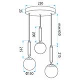 LAMPA SUFITOWA WISZĄCA G179-3CP ZŁOTA
