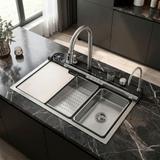 Wielofunkcyjny zlewozmywak stalowy 10w1 REA Alonzo Nikiel Szczotkowany