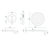 Built-in shower set Rea Lungo Copper + BOX