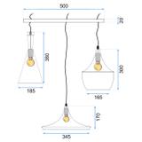 Deckenlampe Costa SET CP Black