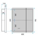 LED-es tükrös szekrény M1011-60 60x70