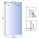 Dušas siena Rea Aero N 120 Transparent