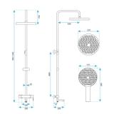 Shower Set Rea Arcos brush nickle