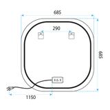 Lustro ścienne LED 70x70cm TOP