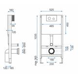 Podomítkový WC systém + tlačítka - F černý