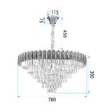 Lampa Wisząca z Kryształami G061-CP 80CM ZŁOTA