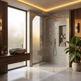 Shower screen Rea Heaven Brush Gold 110