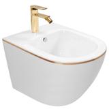 Bidet sospeso Rea Carlo Mini White Gold Edge