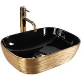 Lavabo da appoggio Rea Belinda BLACK  BRUSH GOLD