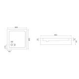 Rea Punto 80x80 douchewand