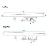 Shower tray skirting panel 100cm Brush nickel