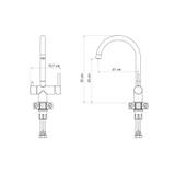 Robinet de cuisine REA Caren BRUSH GOLD