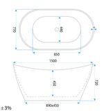 Baignoire autoportante Rea Ferrano Slim 150