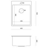 Stainless steel sink RUSSEL 90 BRUSH NICKEL