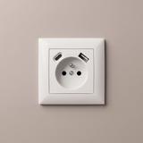 Gniazdo pojedyncze z uziemieniem + USB-A USB-C z ramką OSTE JNH004-G Białe
