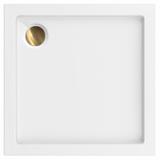 Dušas paliktnis Rea Belmond White 80x80 Brush Gold