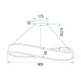 LAMPA SUFITOWA WISZĄCA SWE06-CP 80cm ZŁOTA SZCZOTKOWANA
