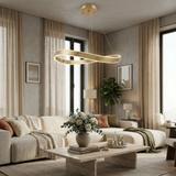 LAMPA SUFITOWA WISZĄCA SWE06-CP 80cm ZŁOTA SZCZOTKOWANA