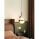 GLASKUGEL SPIRALFÖRMIGE PENDELLEUCHTE GLASS SPHERE SPIRAL PENDANT LAMP APP1732-1CP BLACK