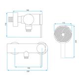 Baterie de duș REA Foss/Clif Brush Nickel