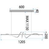 LAMPA SUFITOWA WISZĄCA LED LHJ024-CP 120 cm ZŁOTA