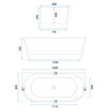 Acryl Wandmontage Badewanne CAPRI 160cm
