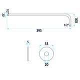 Ramię do deszczownicy okrągłe REA JS-9021 40cm Chrom