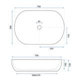 Umivaonik REA Cleo 71 bijela keramika