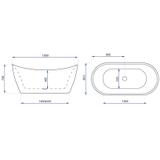 Baignoire autoportante Rea Ferrano Slim 180