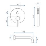 Unterputz Wannenarmatur Rea Lungo  Gold +IBOX