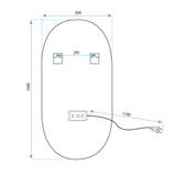 Mirror LED OVL 50x100cm Black