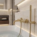 Bathroom faucet Rea Lungo Diamond Brush Gold