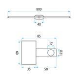 Kinkiet łazienkowy LED APP1894-1W 80 cm Złoto szczotkowane