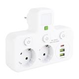 Listwa zasilająca 2 gniazda + 2x USB-A + USB-C JNH017 Biała