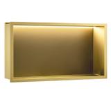 bathroom shelf LED 30x60 brush gold