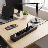 Listwa zasilająca Przedłużacz 5 gniazda + 2x USB-A + USB-C JNH022-5A Czarny