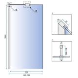 Dušo ekranas Rea Aero N 70 Reklamjuostė Skaidrus