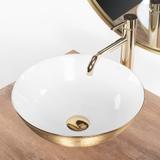 Keramički umivaonik na ploči REA STELLA Gold Brush / White