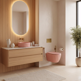 Zestaw Misa WC Duo podwieszana + Umywalka nablatowa Rea Duo Sweet Pink Matt