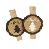 KLAMERKI DREWNIANE 8 SZTUK CHOINKI KL-21X11