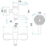 Robinet de baignoire Rea Lungo Stripe Brush Nickel