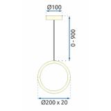 LAMPA WISZĄCA LED G112-CP Złota