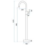 Voľne stojaca batéria REA LUNGO Black vysoká