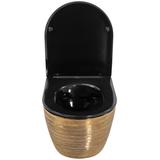 Carlo Flat wc-istuin, musta, harjattu kulta